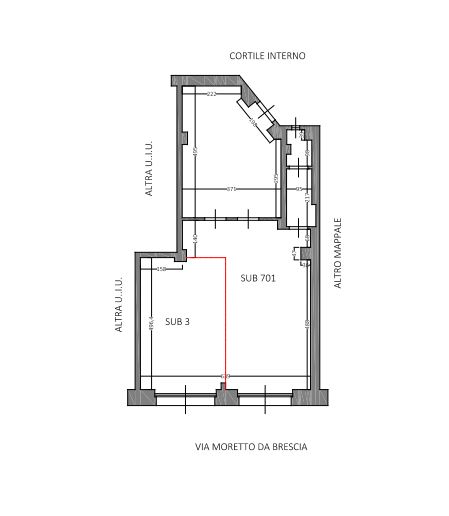 Sub 701 e Sub 3 planimetria appartamenti Uso U.L.U. presso DHOME, progettazione e realizzazione edilizia.